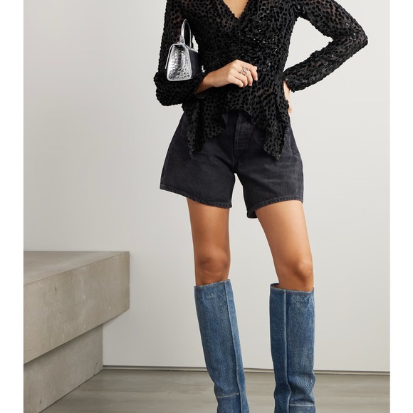 ISABEL MARANT SZ 40 | US 8
Ulietta metallic devoré-velvet blouse black NWT - Picture 2 of 9